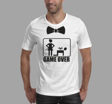 Тениска с щампа Game over
