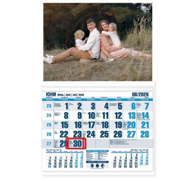 Работен календар със снимка - едносекционен