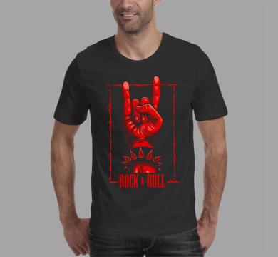 Тениска с щампа Rock & Roll