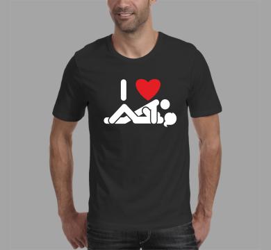 Тениска с щампа I love