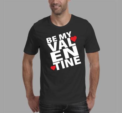 Тениска с щампа Be My Valentine