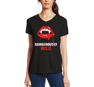 Тениска с щампа Dangerously wild