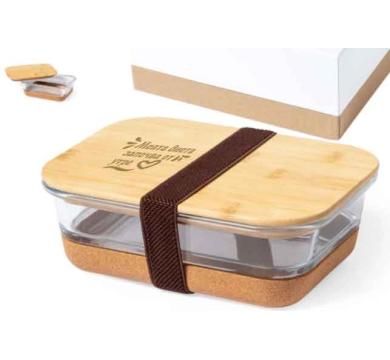 Кутия за храна, стъклена, с надпис