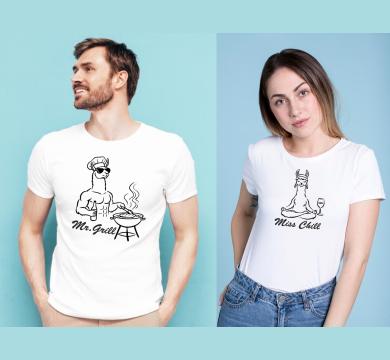 Тениски за двойки Miss Chill Mr Grill
